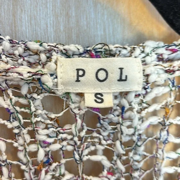 POL Women’s Cardigan Open Knit Short Sleeve Long Line Size Small - Picture 4 of 5